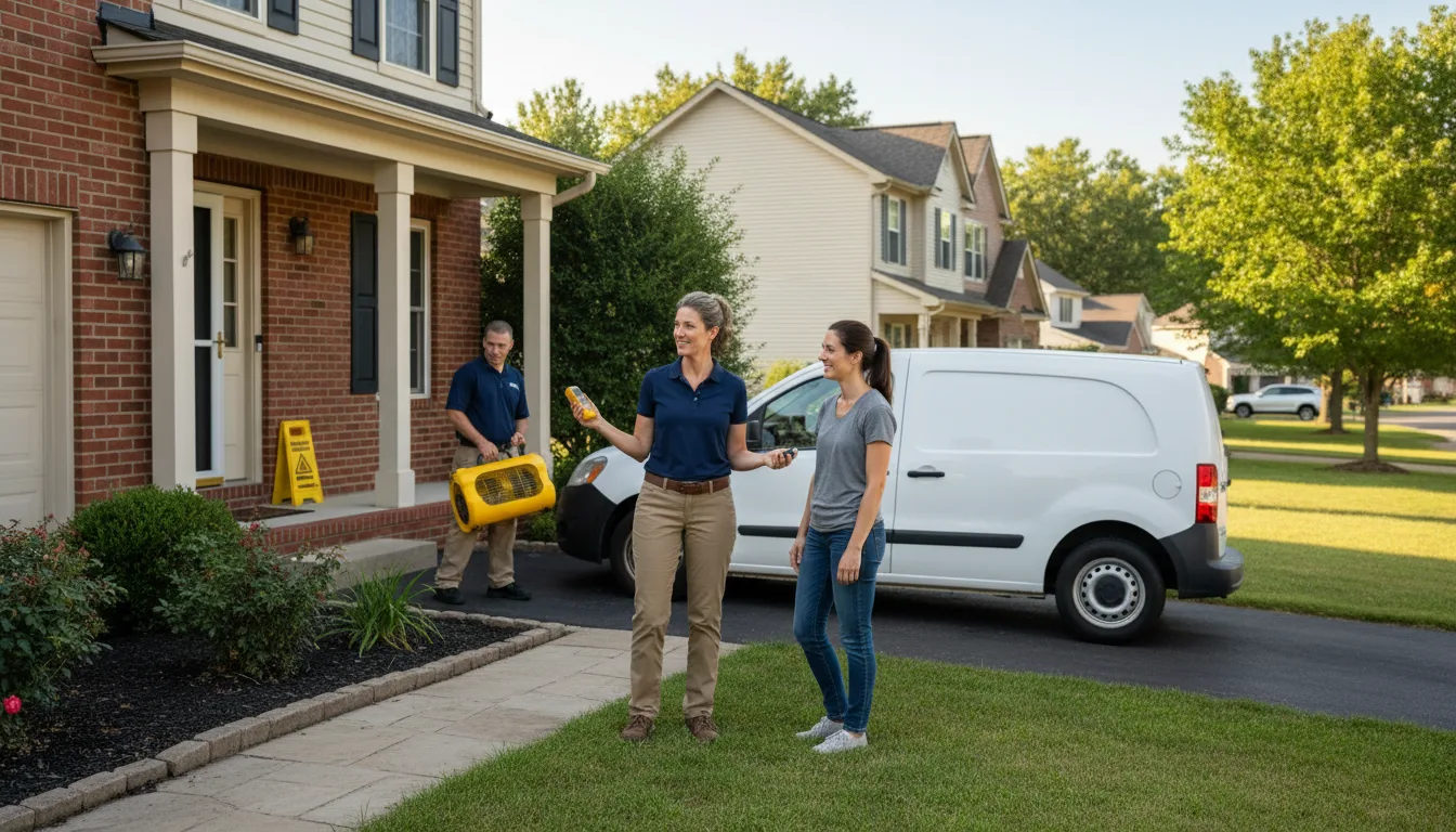 Residential water damage restoration in Wilsonville, IL